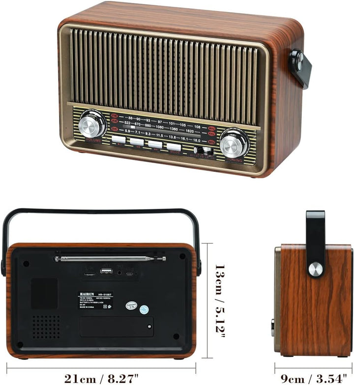 Bluetooth FM AM SW Stereo Radio, unterstützt USB-Disk, USB/TF-Karte, AUX-Buchse – Musik abspielen mi