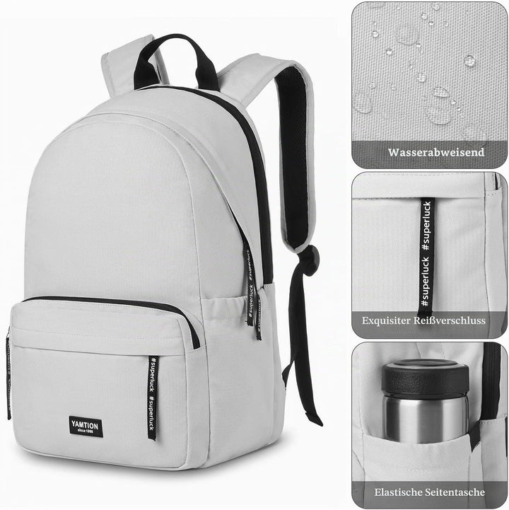 YAMTION Rucksack Schule Teenager Jungen &amp; Mädchen für 15.6 Zoll Laptop,Schulranzen Damen Herren Stad