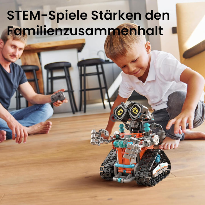 Sillbird Technik Roboter Kinder Bausatz, 5-IN-1 Technic Wall Roboter mit Licht- und Soundeffekte, Ba