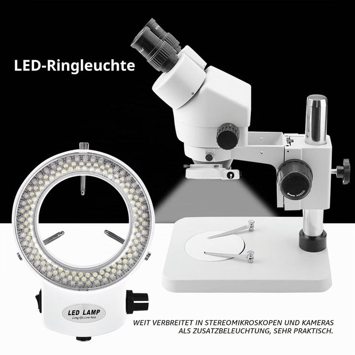 LED-Ringlichtlampe, 144 LED-Perlen, Beleuchtung, Einstellbare Helligkeit, Mikroskop-Lichtquellen, Ri