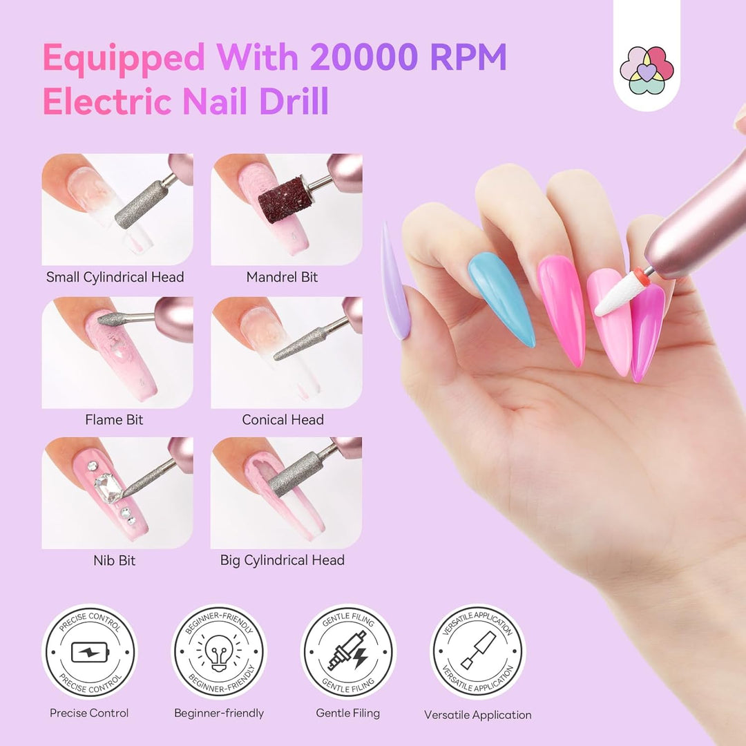 SAVILAND All-in-1 Acryl Nagelset: Premium Nagel Set Acryl Set mit Klarem Weissem und Rosa Acrylpulve