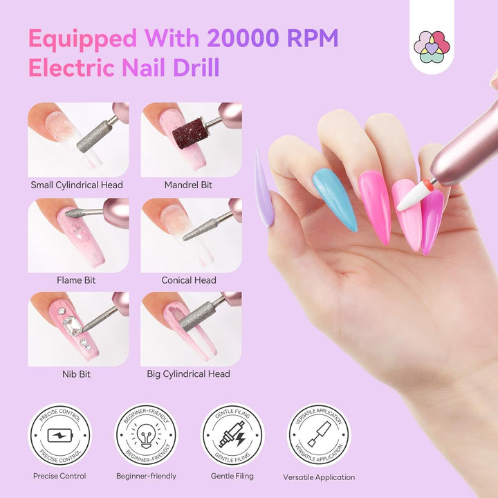 SAVILAND All-in-1 Acryl Nagelset: Premium Nagel Set Acryl Set mit Klarem Weissem und Rosa Acrylpulve