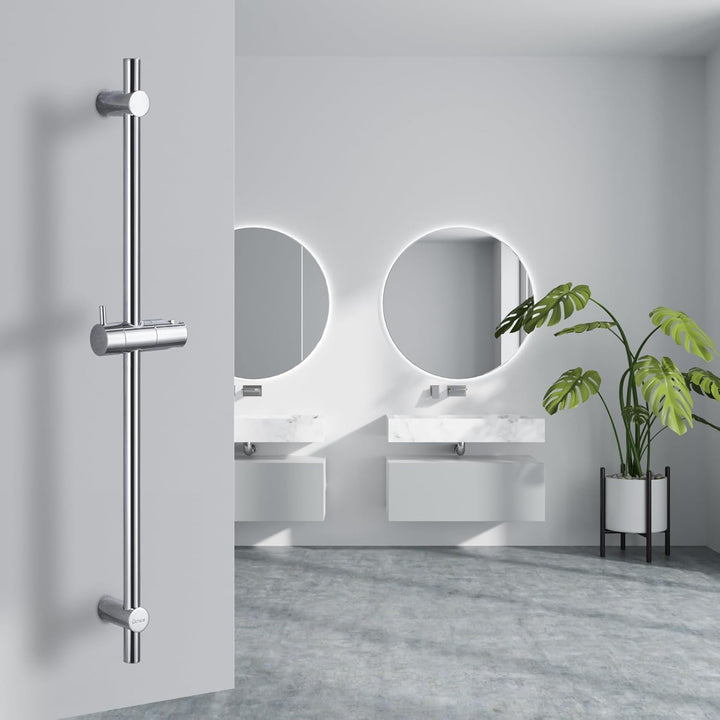 DETBOM Edelstahl Brausestange 70cm,Duschstange mit Duschkopfhalterung 360°Drehbar und Verstellbar,Br