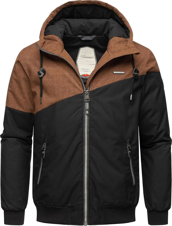 Ragwear Herren warme Winterjacke kurz mit Verstellbarer Kapuze Wings S-3XL XL Ginger23, XL Ginger23