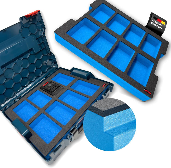 APTEX Schaumeinlage passend für 8x Bosch Akkus Expert 5.5-15Ah für Bosch L-Boxx 136