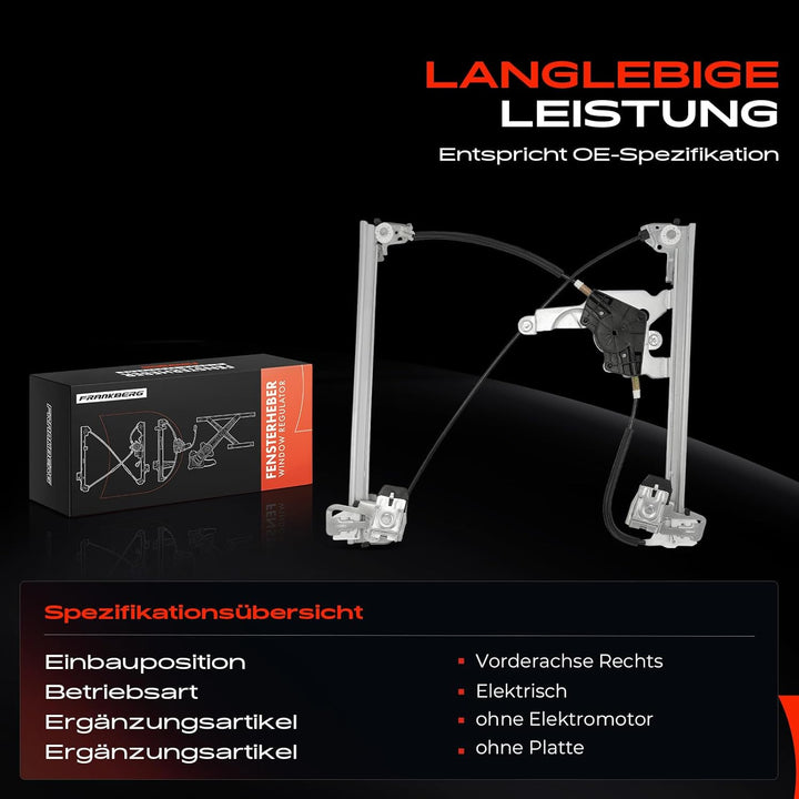Frankberg Elektrisch Fensterheber Ohne Motor 4/5-Türig Vorne Rechts Kompatibel mit Octavia 1U2 1U5 1