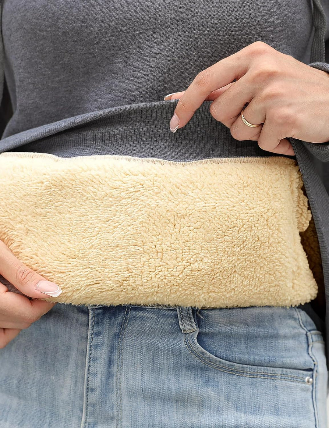 TOMEEK Damen Winter Warmes Sweatshirt Fleece Sherpa Gefütterter Pullover mit Kapuze Lässiger Sportli