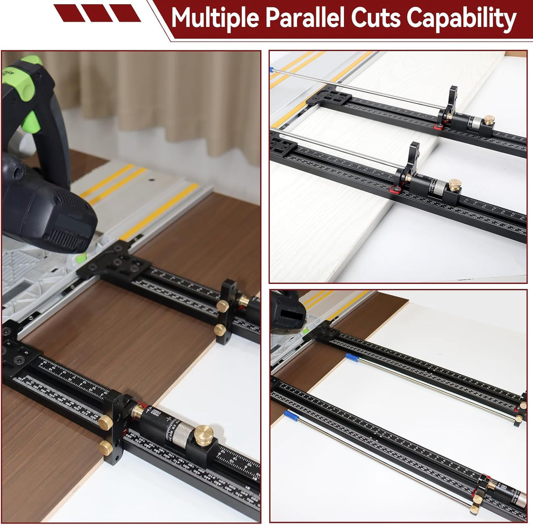 Schienensäge-Parallelführungssystem mit mikro-verstellbarem Flip-Stop, Präzisions-Holzbearbeitungs-S