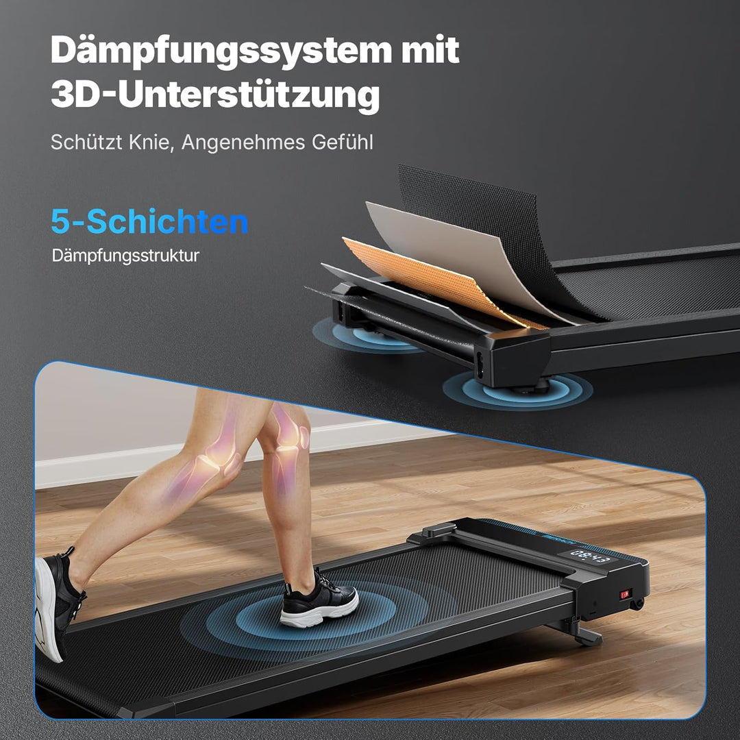 MERACH Walking Pad, 3 in 1 Laufband Schreibtisch mit Fernbedienung | 0%-6% Steigung Laufband Für Zuh