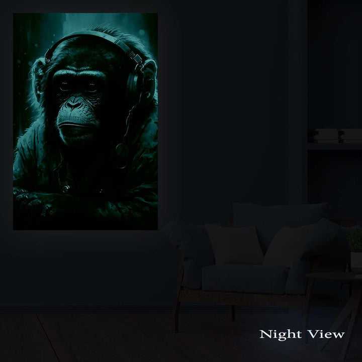 Startonight Leinwand Wandkunst – Musik Bunter Affe – Kunstwerk Fertig zum Aufhängen für Wohnzimmer G