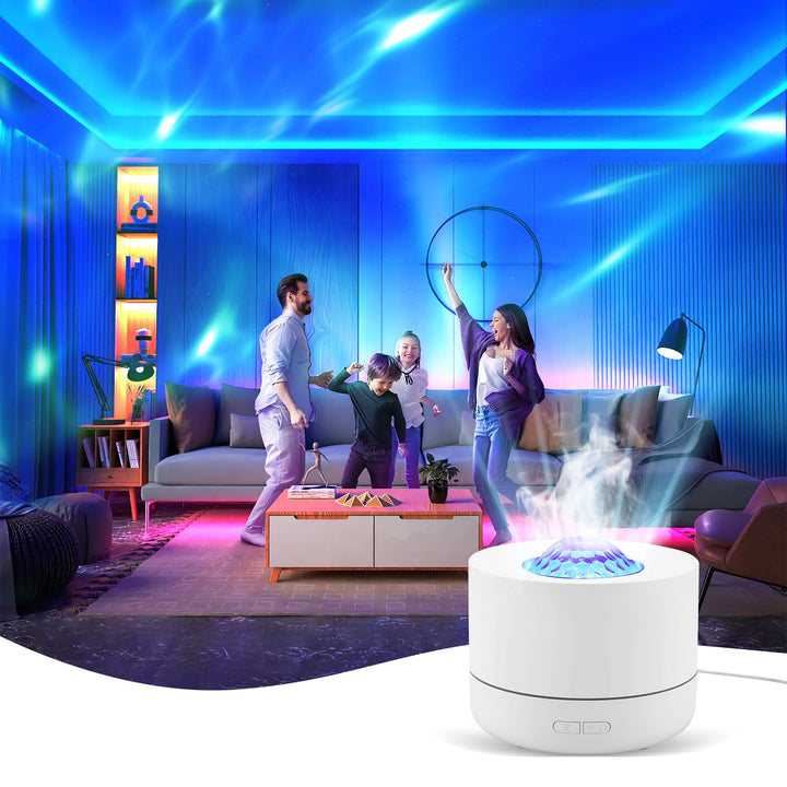 Luftbefeuchter mit Sternenprojektor - 7 Farben LED Nachtlicht & Aromadiffusor - 200ml Tank, 35dB Lei