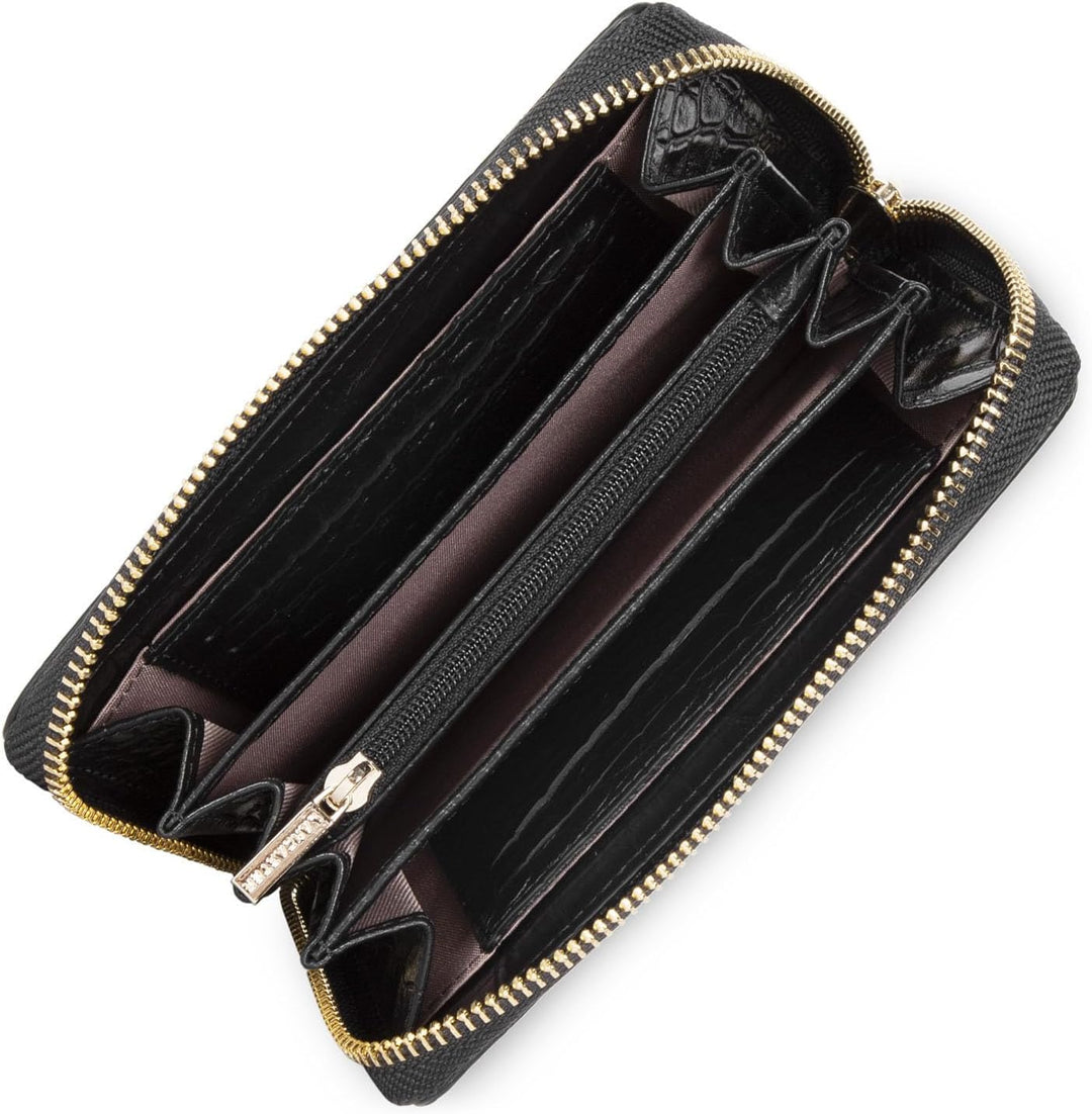 Lancaster Unisex Erwachsene Exotic Croco Cn Reisezubehör-Brieftasche, Schwarz
