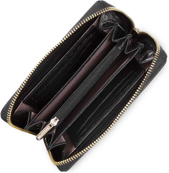 Lancaster Unisex Erwachsene Exotic Croco Cn Reisezubehör-Brieftasche, Schwarz