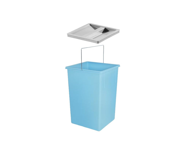 Hailo Inneneimer 1045119 | Abfalleimer 15 Liter mit Deckel | in den Massen 220 x 230 x 350 mm | Blau