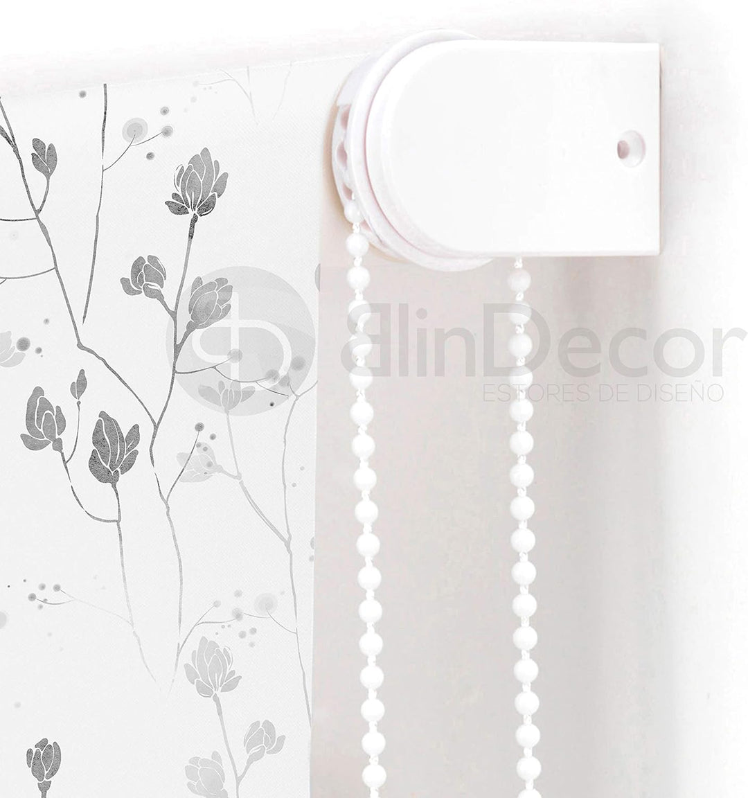 Blindecor Rollo transparent Digitalblumen 90x180 (Breite x Länge)