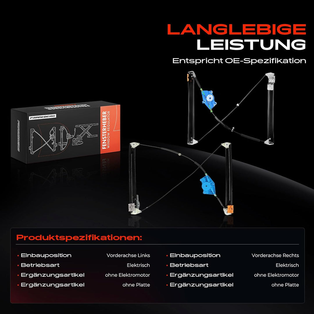 Frankberg 2X Fensterheber Elektrisch Vorne Rechts Links für A4 8E2 B6 8EC B7 Avant 8E5 B6 8ED B7 Exe