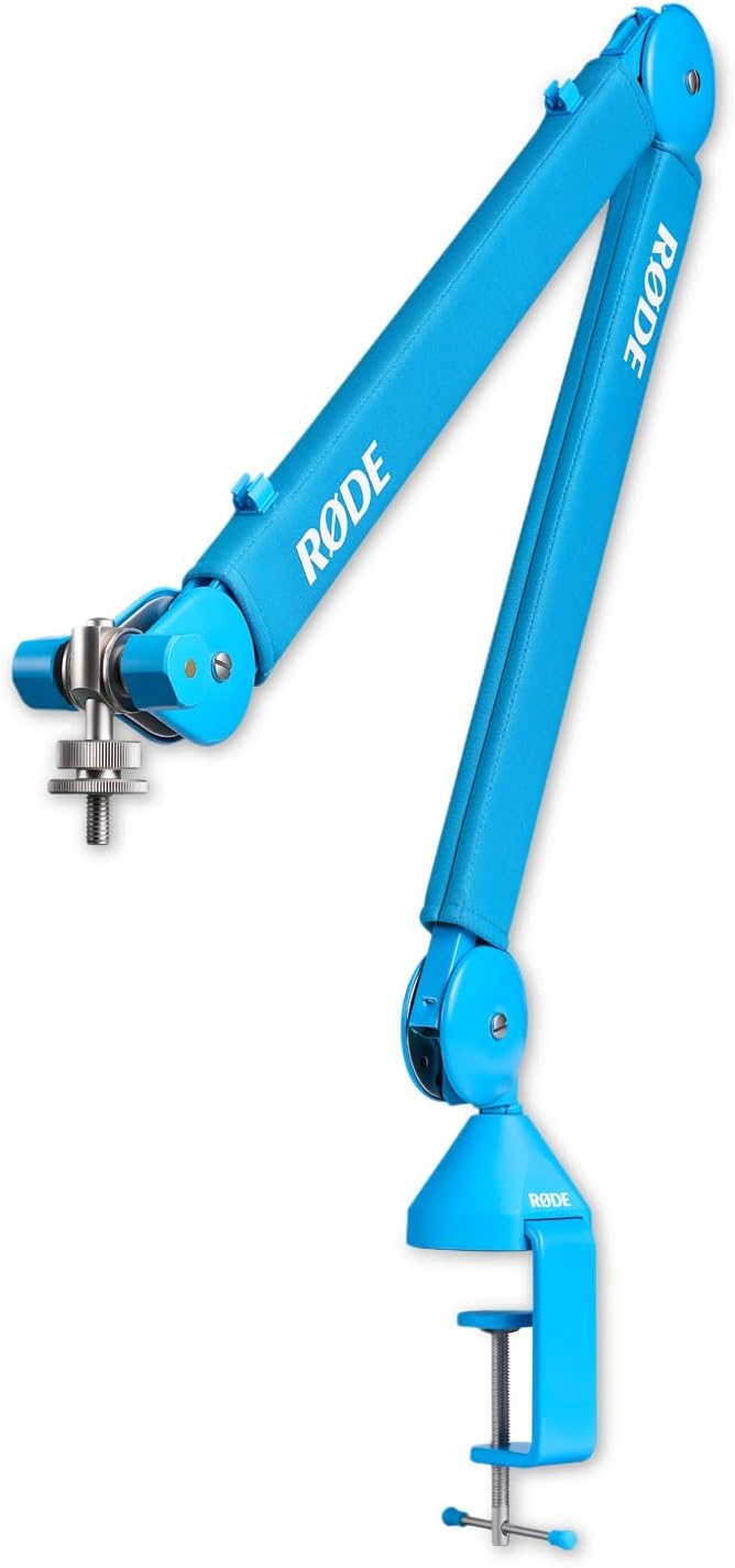 Rode PSA1+ Plus Tisch-Mikrofonarm Gelenkarm Blau mit keepdrum Mikrofasertuch PSA1+ Plus mit Mikrofas