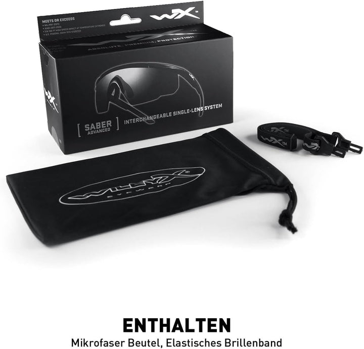 Wiley X | Saber Advanced | Schiessbrille & Sportbrille Herren | Perfekt als Laufbrille Fahrradbrille