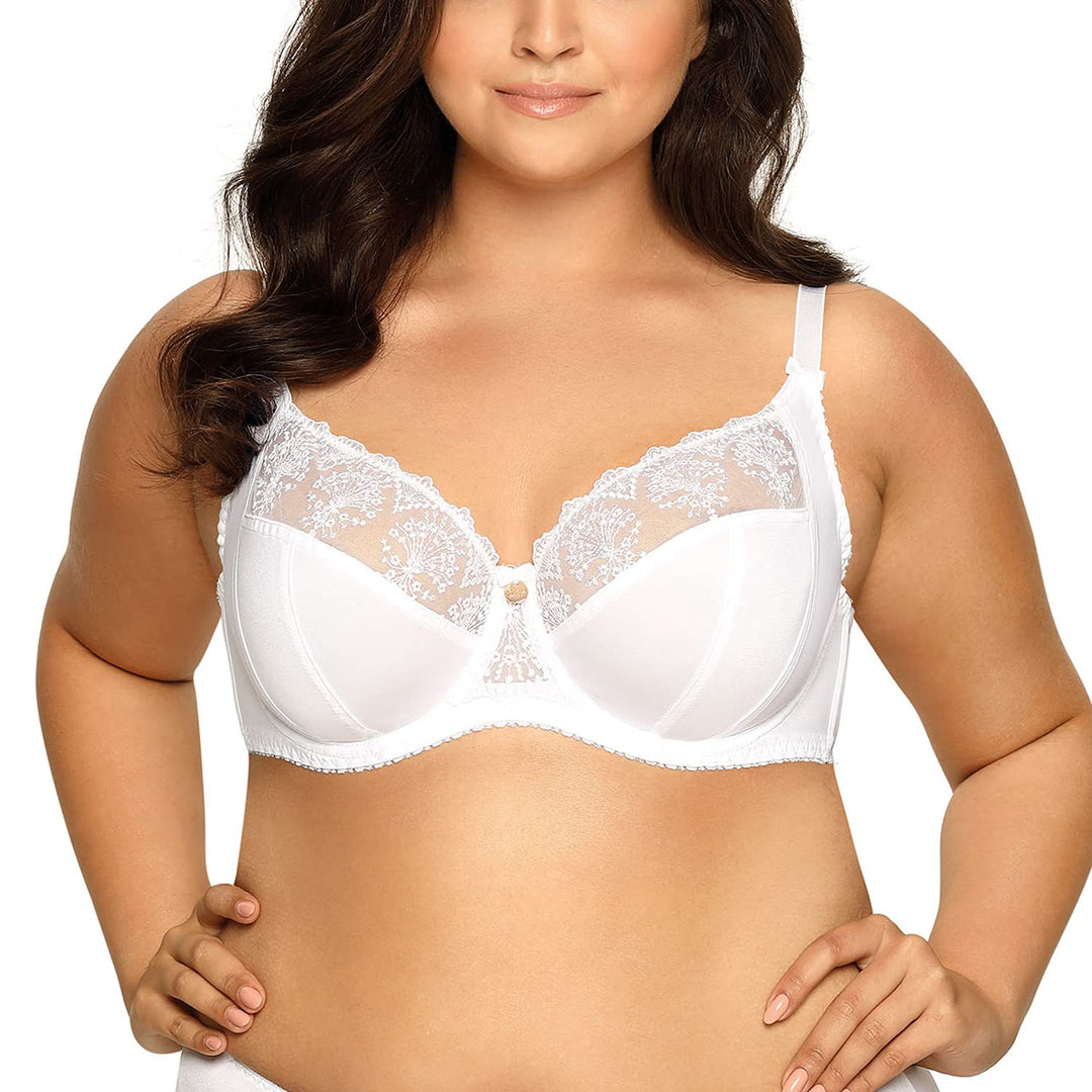 AVA Dame Soft-BH Träger Stickerei Schleife 1922 Freesia 65E Weiss, 65E Weiss