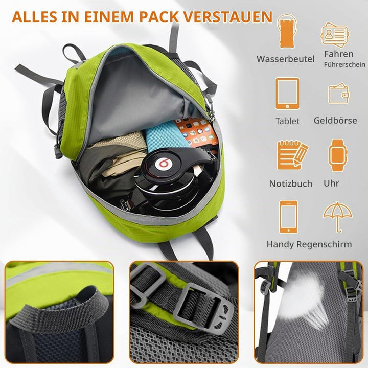 flintronic Wanderrucksack Klein Damen Herren, 20L Faltbarer Rucksack Ultraleicht für Kinder, Wasserd