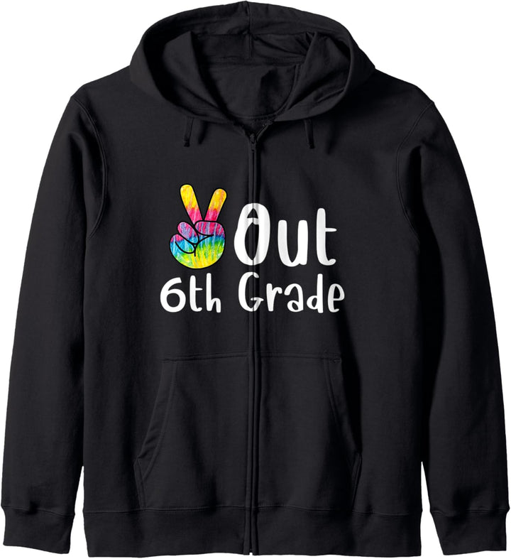 Peace Out Tie-Dye-Abschlussklasse der 6. Klasse von 2022 Kapuzenjacke