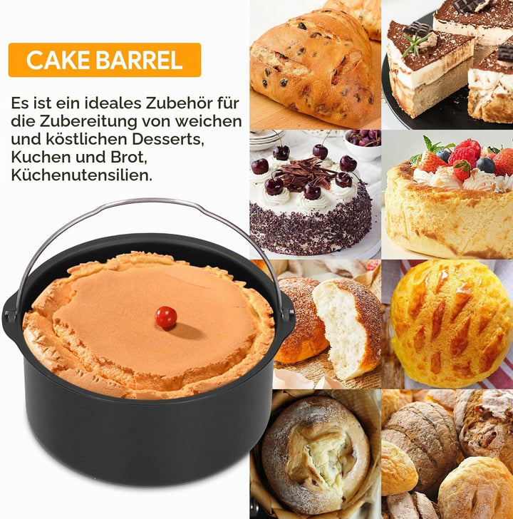 Kuchenform 7 Zoll Backform Antihaftbeschichtung für Luftfritteuse Kuchenform Luftfritteuse Zubehör B