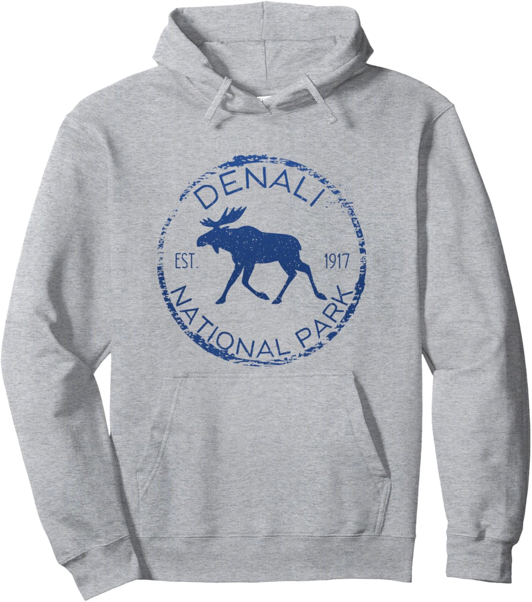 Elch Design Denali National Park Alaska Souvenir Pullover Hoodie
