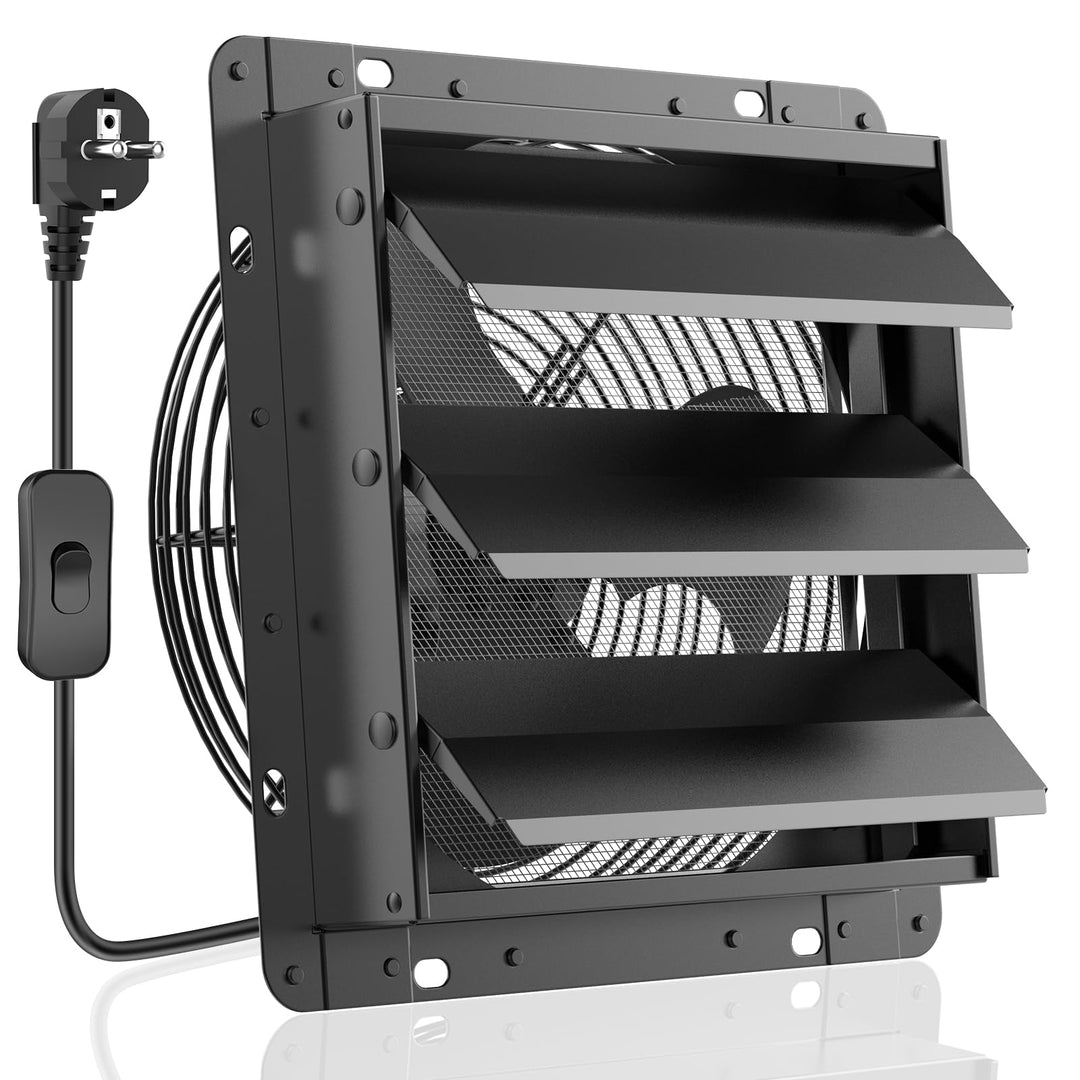HG Power 350mm Abluftventilator Industrie Wandventilator 1500m³/h Wandlüfter mit Maschensieb Auspuff