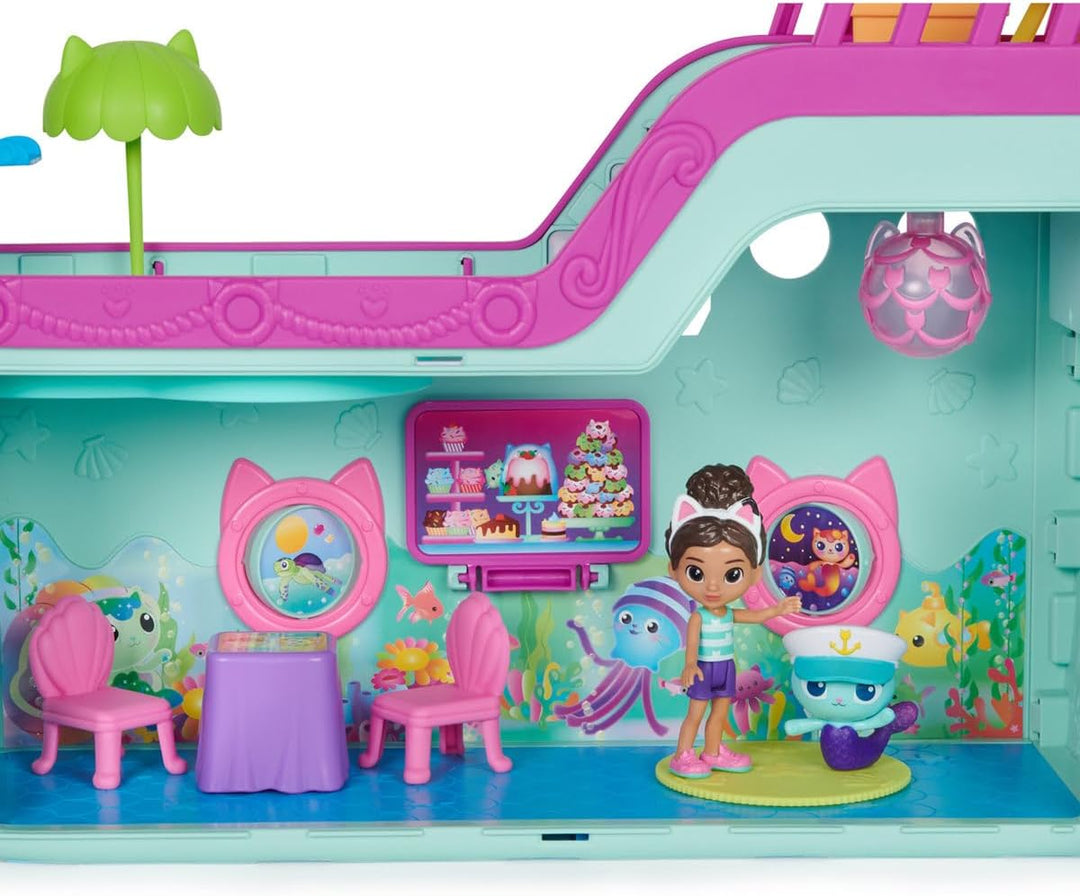 Gabby's Dollhouse, Gabbys Kreuzfahrtschiff, Kreuzfahrtschiff-Spielzeug mit 2 Spielzeugfiguren, Überr