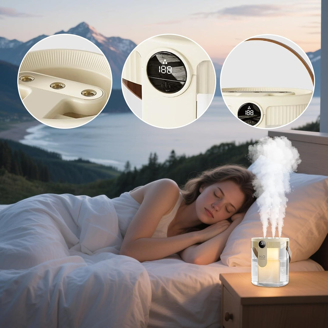 Trave Luftbefeuchter - Kühlnebel Luftbefeuchter für Schlafzimmer | Leiser Kabelloser Diffusor Mit 1.