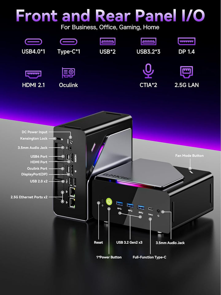 GMKtec Mini PC, K15 Intel Core Ultra 5 125U(Turbo 4,3 GHz, 12C/14T) Micro-PC Vorinstalliertes 11 Pro