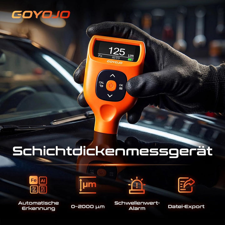 GOYOJO Lackdickenmessgerät Auto 0–2000 μm – Schichtdickenmessgerät Digital für Auto Karosserie, Miss