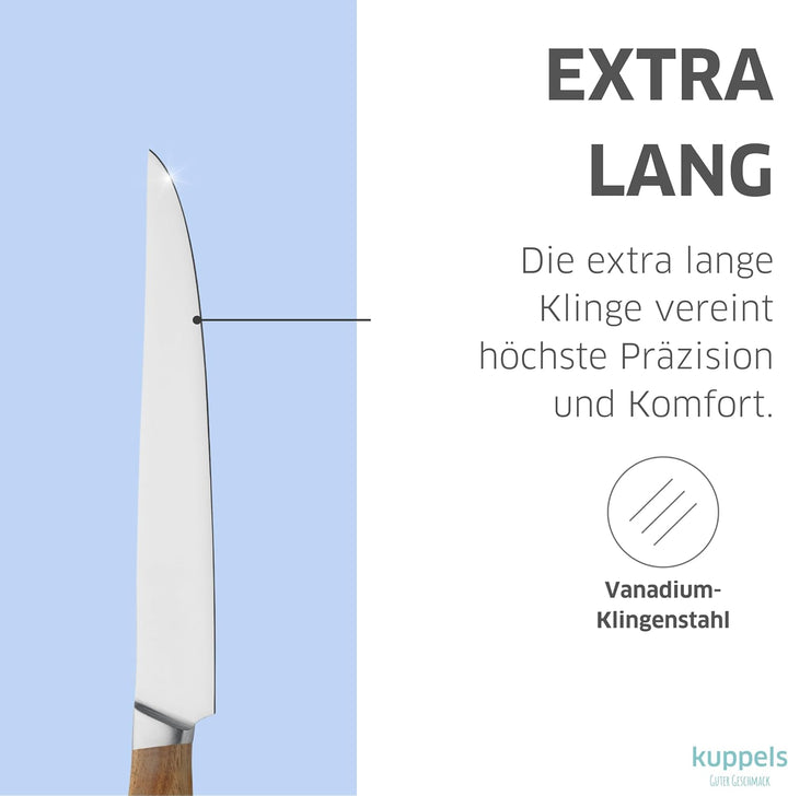 Kuppels Fleischmesser WOOD | Klingenlänge 20 cm | scharfes Küchenmesser mit Akazienholzgriff | Kling