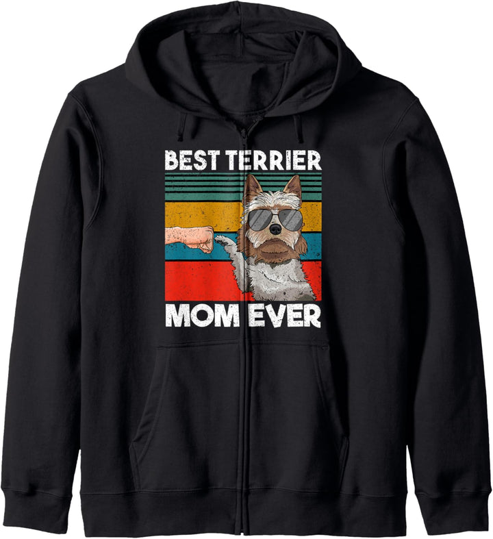Best Terrier Mom Ever Beste Hunde Mama Muttertag Kapuzenjacke