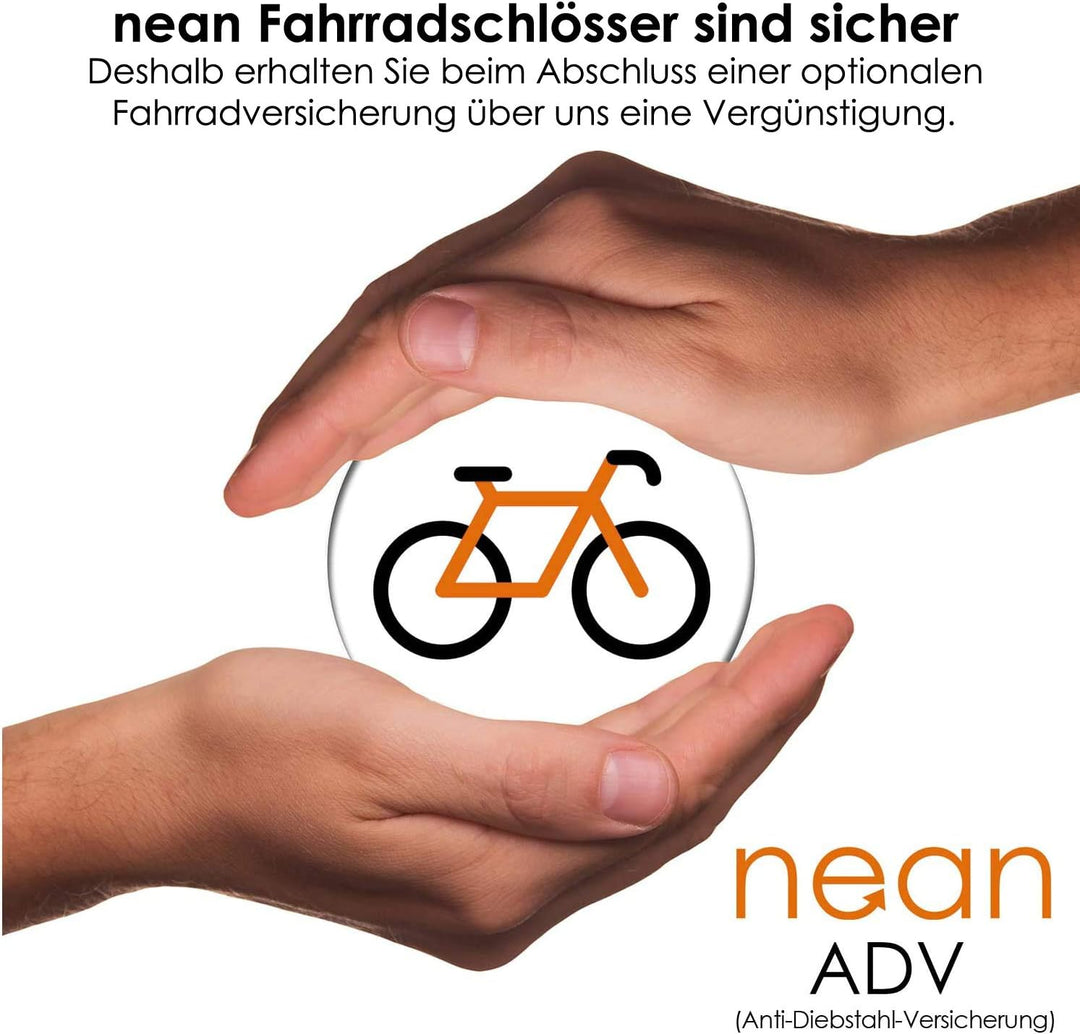 nean massives Fahrradschloss, E-Bike Kettenschloss, Motorradschloss, 2 Sicherheits-Schlüssel, hohe S