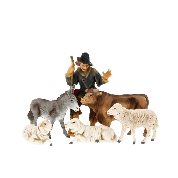 Marolin Tiergruppe mit Schäfer, 6-Teil. Set, zu 9cm Fig. (Kunststoff)