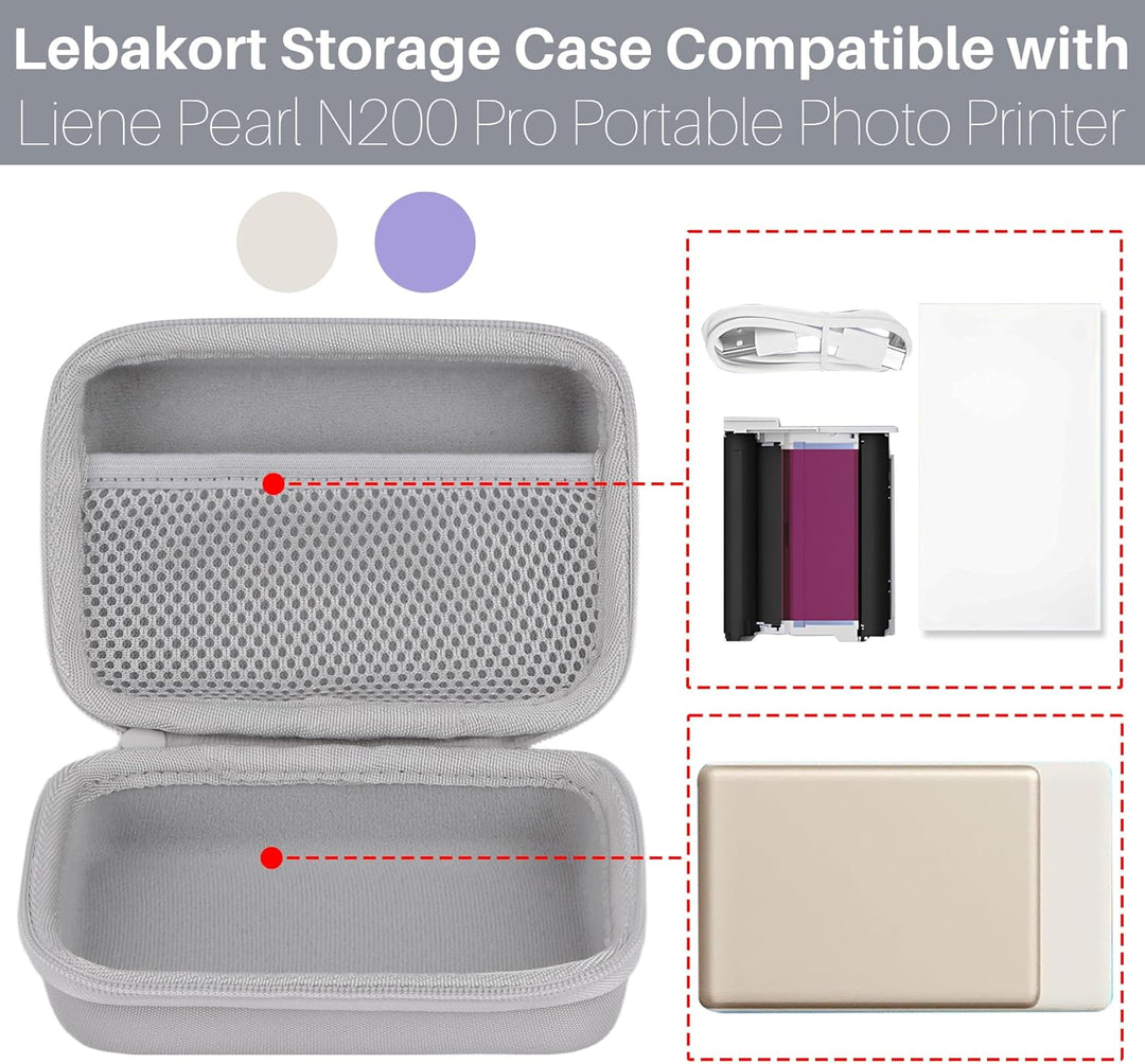 Lebakort Hart Reise Schutz Hülle Etui Tasche für Liene Pearl N200 Pro Tragbarer Mini Fotodrucker (We