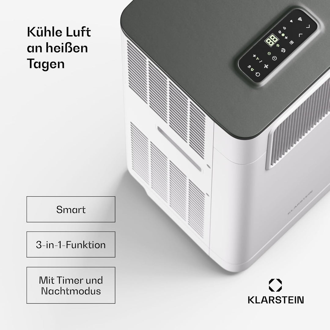Klarstein Mobile Klimaanlage mit Abluftschlauch - 7000 BTU, 3-in-1, Leise & Energieeffizient, Smart