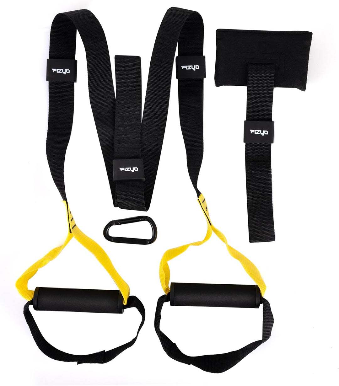 Fizyo TRX Schlingentrainer Sling Trainer mit Türanker, elastische Trainingsgurte für Ganzkörper-Wide