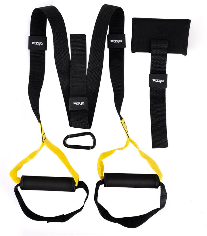 Fizyo TRX Schlingentrainer Sling Trainer mit Türanker, elastische Trainingsgurte für Ganzkörper-Wide