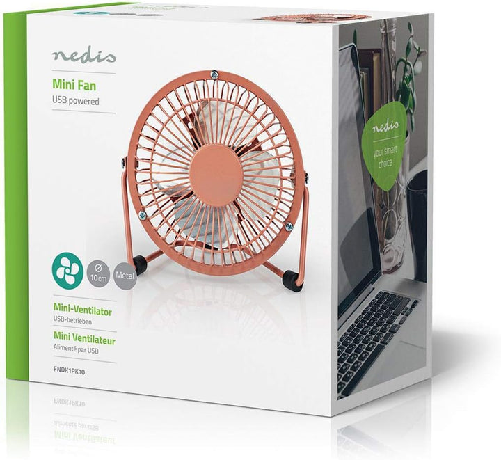 NEDIS Tischventilator | USB Angetrieben | Durchmesser: 100 mm | 3 W | 1 Geschwindigkeit 1.00 m Vinta