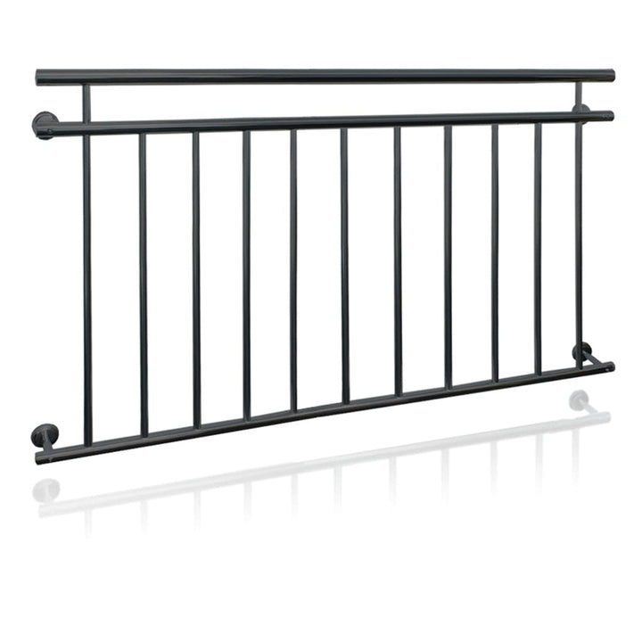 ECD Germany Französischer Balkon 156 x 90 cm | mit 11 Füllstäben | Anthrazit | matt und rau | aus pu