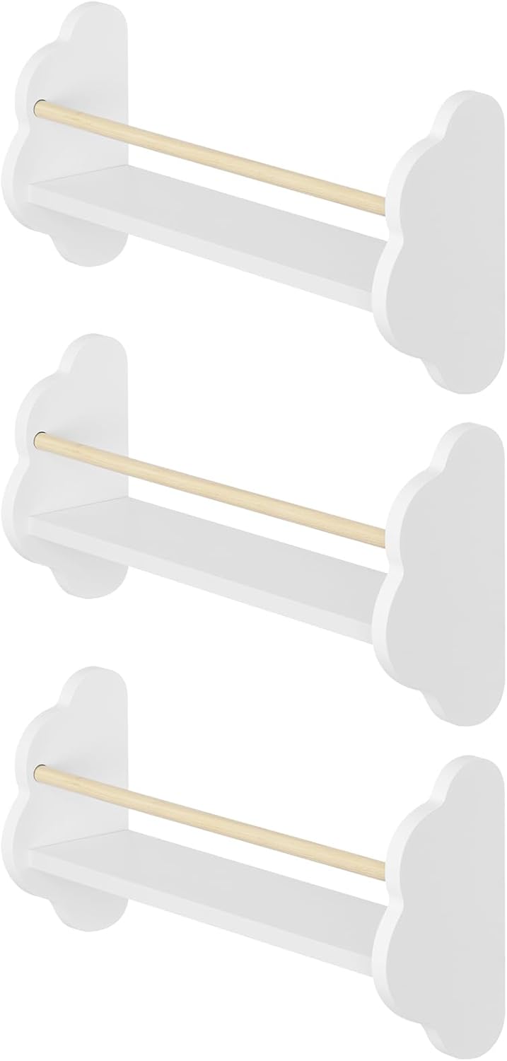 WOLTU Bücherregal Kinder Wand 3er Set, Wandregal Kinderzimmer, Kinderregal für Buchaufbewahrung, aus