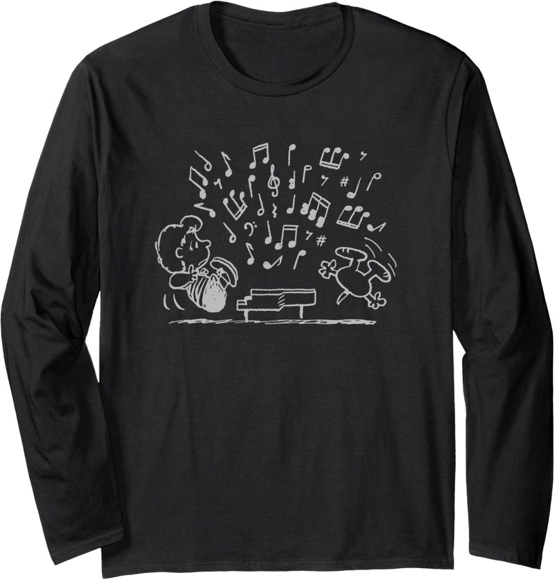 Peanuts Schroeder Spielen des Klaviers Langarmshirt