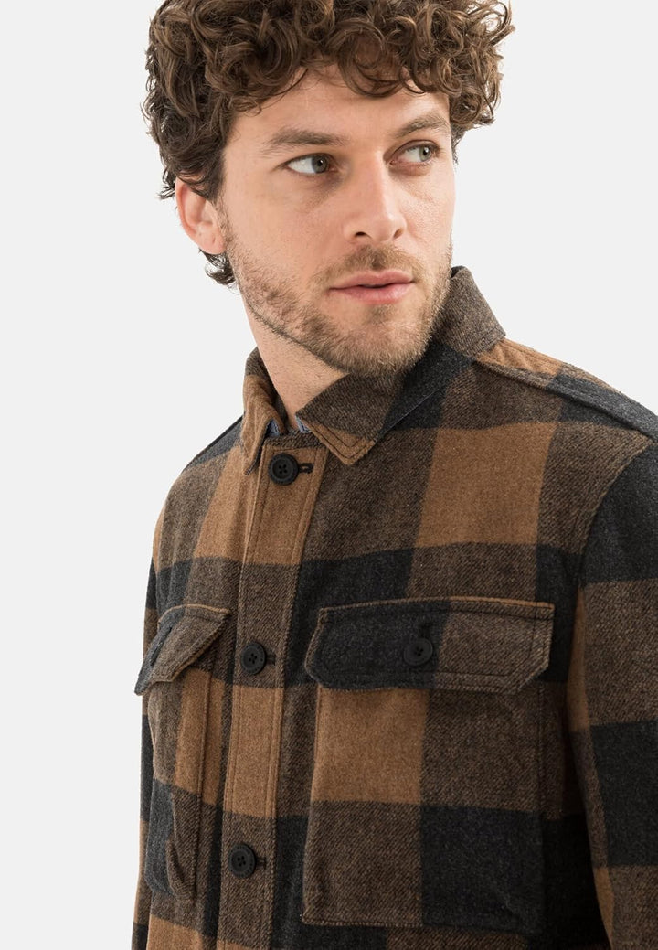 camel active Herren Indoorjacke aus einer Wollmischung 56 Grau-rost, 56 Grau-rost