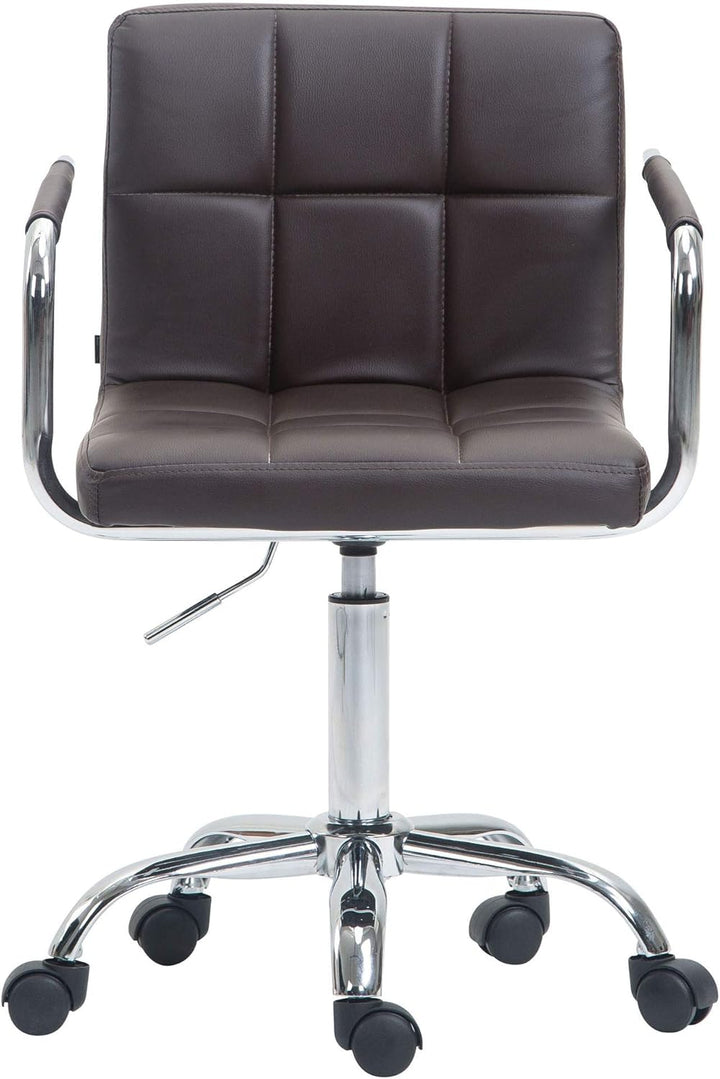 CLP Bürostuhl Lucy V2 mit gestepptem Kunstlederbezug I Drehstuhl mit Leichtlaufrollen I Höhenverstel