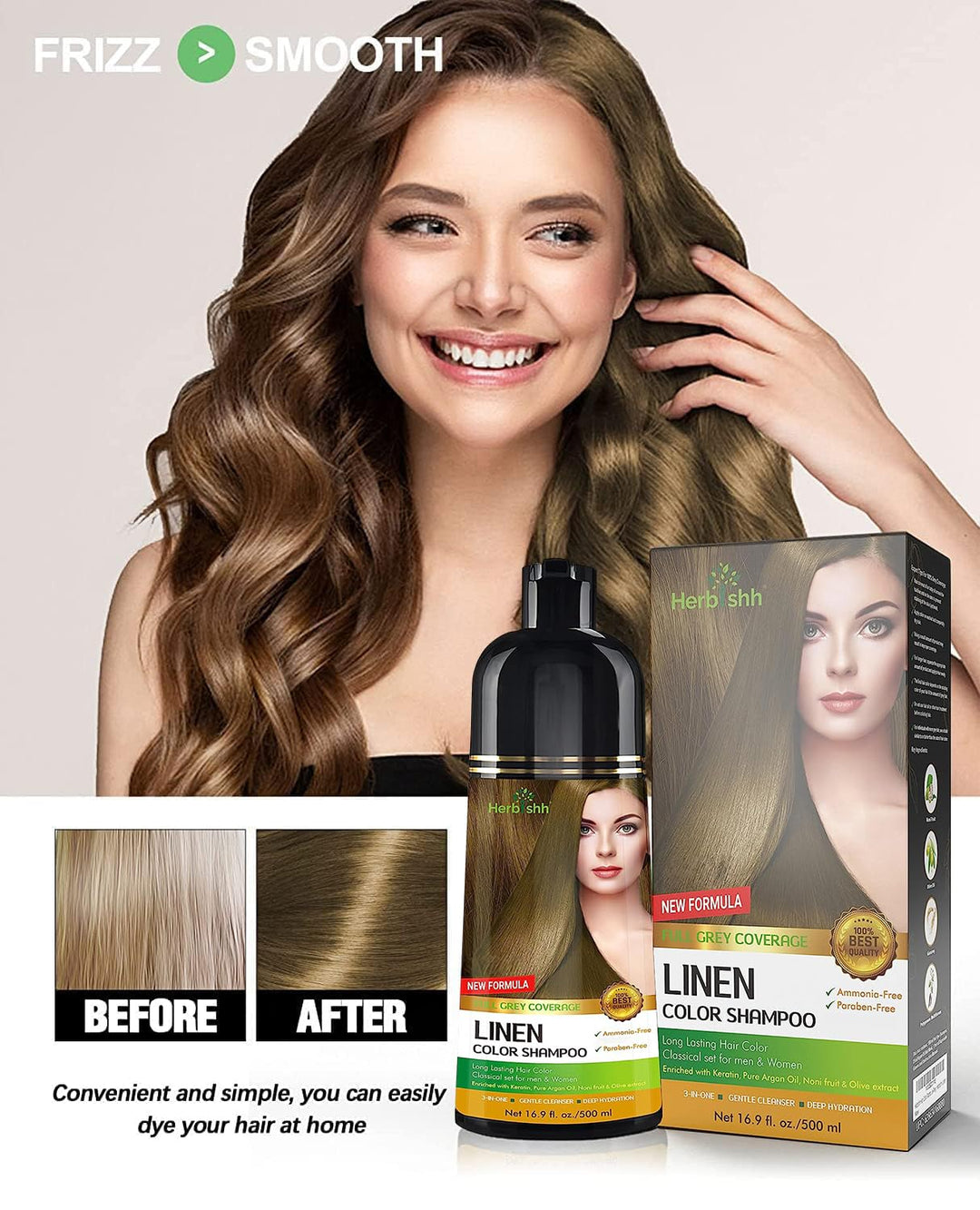 Herbishh Ultimate Hair Color Shampoo Kit (2 Stück Hair Color Shampoo + Argan Hair Mask) für graues H