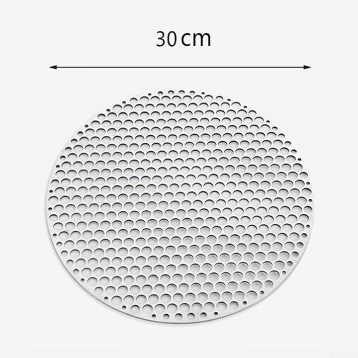 Runder Edelstahl-Grillrost, rundes Grillnetz, Drahtgeflecht, Gestell für Outdoor-Camping, Kochgeschi