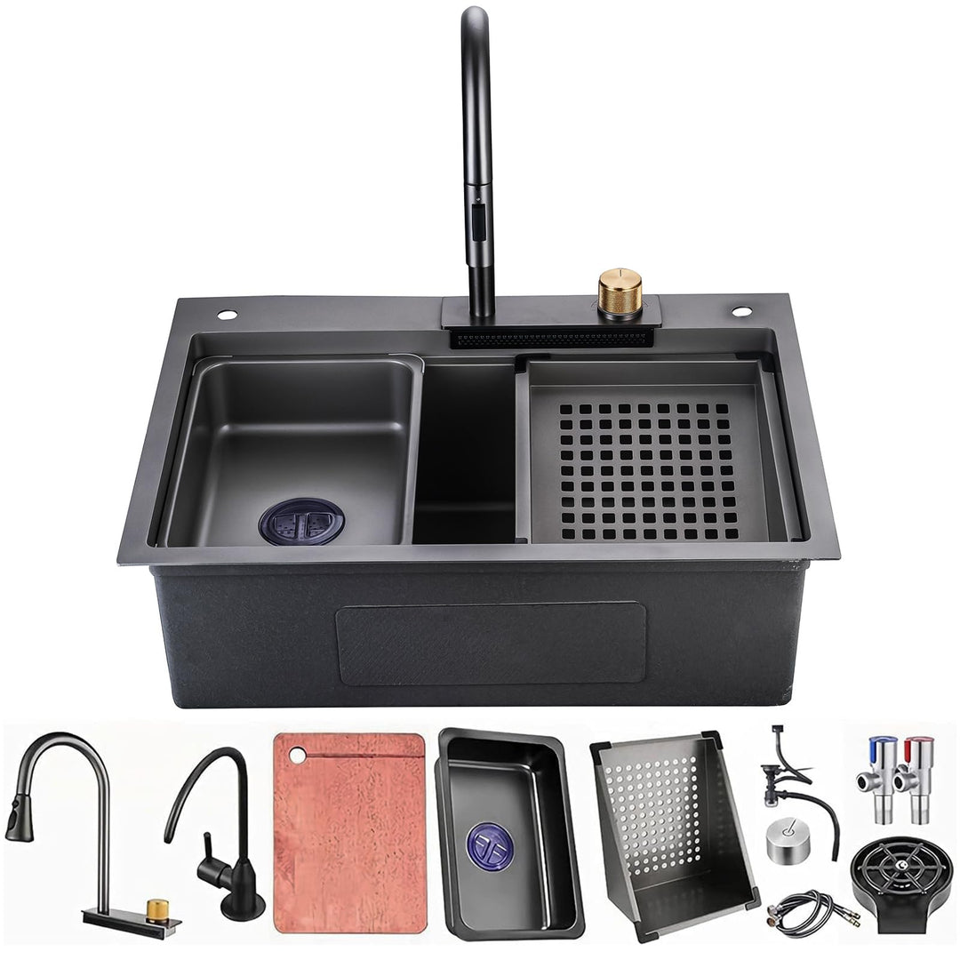 304 Edelstahl Wasserfall Waschbecken Multifunktions-Bar Prep Spüle Nano Spüle Mit Wasserhahn Und Cup