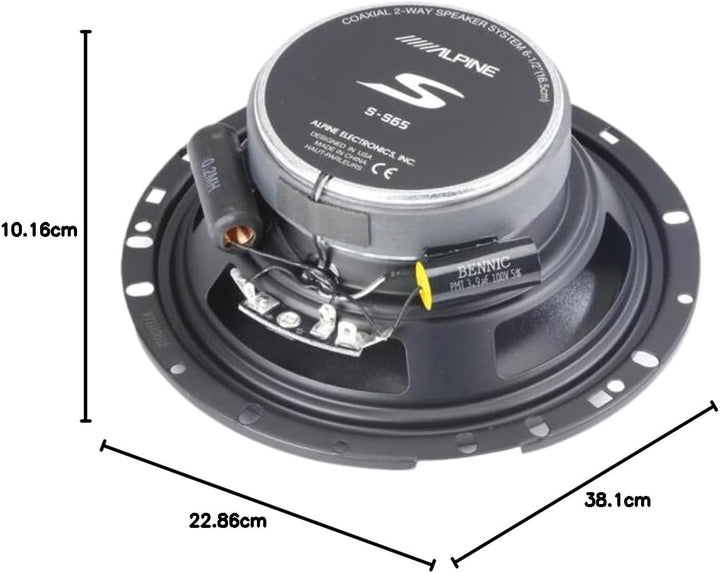 Alpine Electronics 2-Wege Koaxial Lautsprecher 16,5 cm (6,5 Zoll) 2-Wege-Lautsprecher, 16,5 cm (6,5